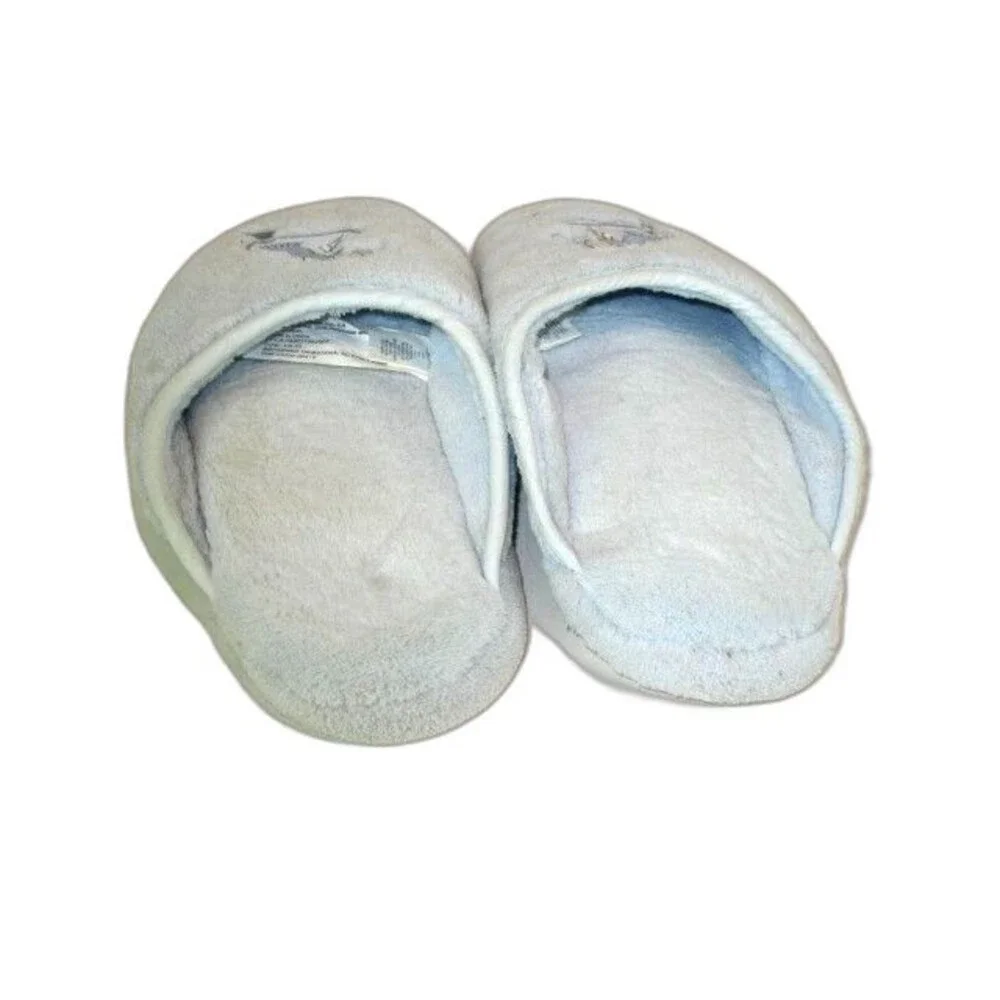 Adult Disney Stores Carolina Blue Plush Donkey Fuzzy Slippers sz L (9-10)